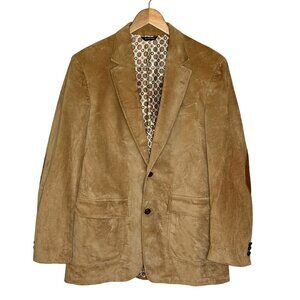 Vintage 70s Tan Corduroy Blazer 43R Elbow Patches Academiccore Jacket